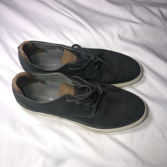 Lacoste Esparre Casual Lace Up Canvas Sneaker, Men's Size 10.5 Gray - Picture 3 of 7